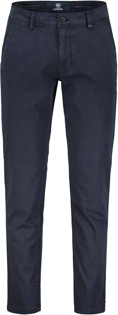 LERROS Basic chino van gestructureerde stof, slim fit , Maat: W36_L30 , Kleur: BLUE NIGHT , 80% katoen, 17% lyocell, 3% elastaan