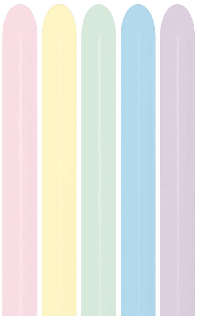 Modelleerballonnen Sempertex 260 pastel mat assorti - 50 stuks