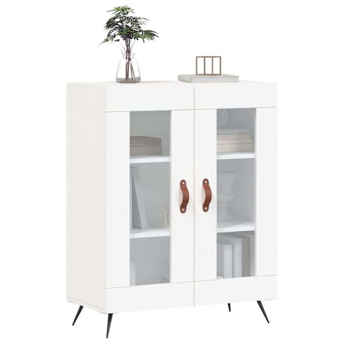 vidaXL - Dressoir - 69,5x34x90 - cm - bewerkt - hout - wit