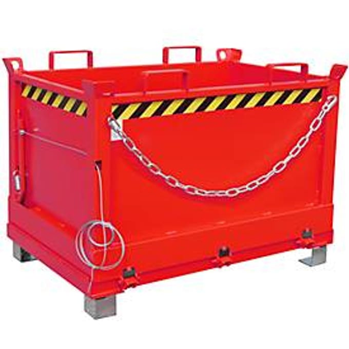 Bodemklepcontainer FB 500, L 800 x B 1200 x H 860 mm, rood