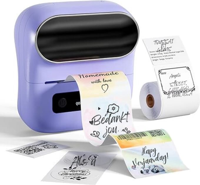Thuys – Thermische Printer – Tattoo Printer – Thermal Printer – 15 x 13 x 8cm – Paars