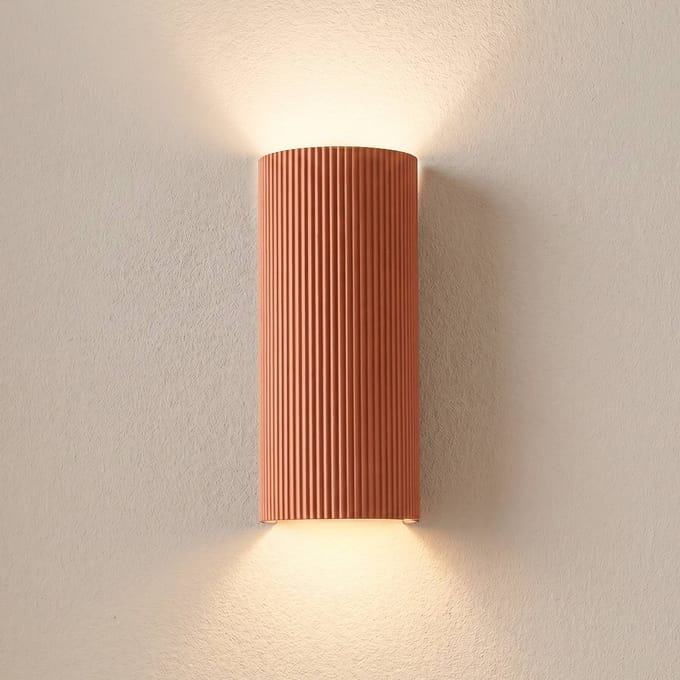 Lindby - wandlamp - 2lichts - Gips - H: 30.5 cm - GU10 - terracotta