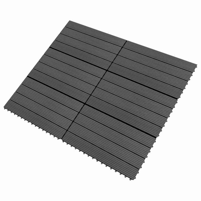 vidaXL - Terras - Tegel - 6 - st - Zwart - 60 - x - 30 - cm - WPC