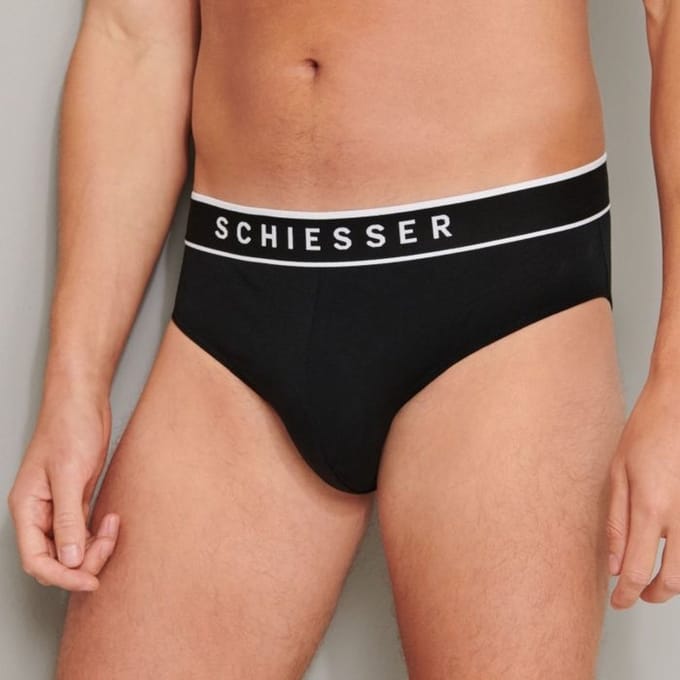 Schiesser 95/5 Organic Heren Rio Slip - Zwart - 3 pack - Maat M