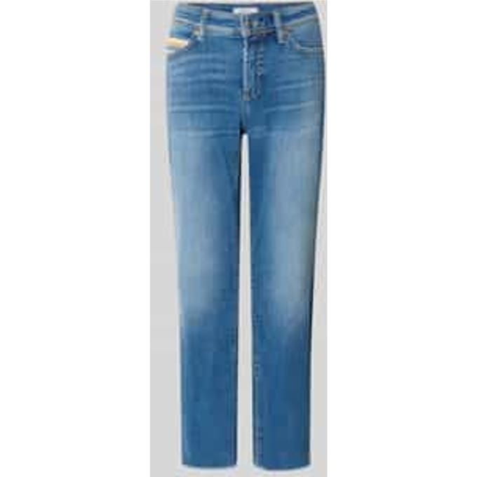 slim fit jeans van katoenmix in verkorte pasvorm