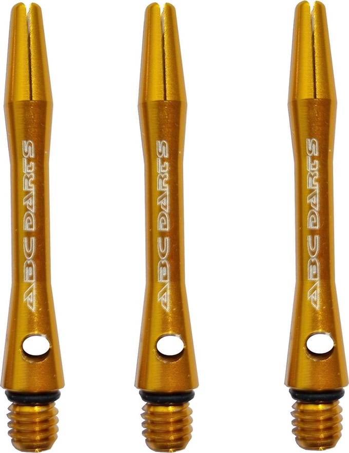 ABC Darts - Dart Shafts - Aluminium Geel - Short - 3 Sets (9 stuk)