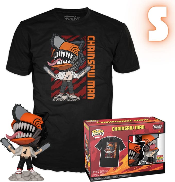 Funko Pop! & Tee: Chainsaw Man - Chainsaw Man Leaping - S - CONFIDENTIAL