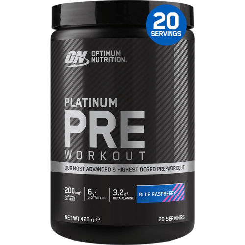 Optimum Nutrition Platinum Pre-Workout - Blue Raspberry - Pre Workout - 420 gram (20 doseringen)
