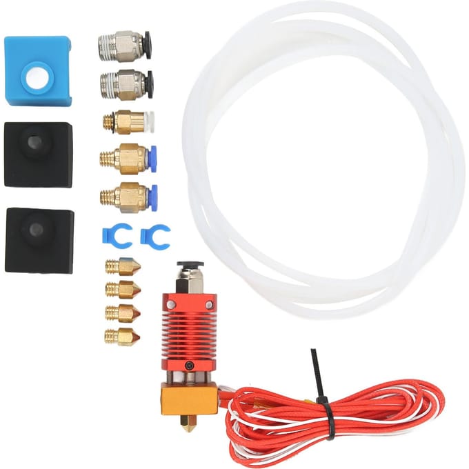 Geassembleerde Hotend Kit voor Ender 3 met Pneumatische Koppelingen Thermistor Verwarmingselement MK8 Nozzle black