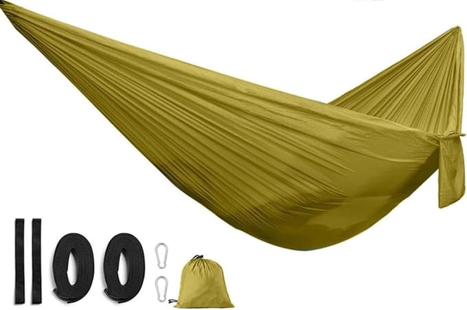 Camping Hangmat - Reishangmat Luifel - Buiten Ontspannen - Met Klamboe - 1 Persoon - Net D