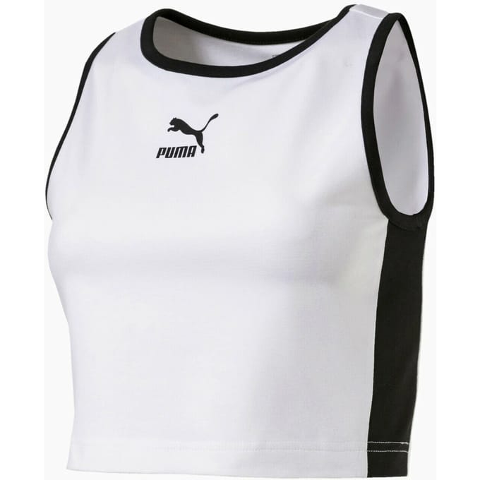 Puma Klassiekers T7 Wit Bijgesneden Tank - Dames