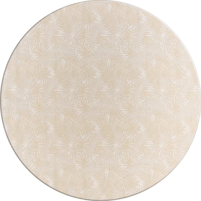 MixMamas Rond Tafelkleed Gecoat Jacquard - Ø 180 cm - Palm Leaves- Beige