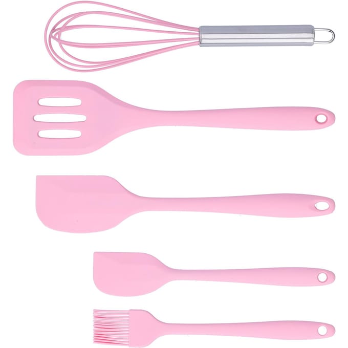 Kookspatelset Silicone Bakspatel Hittebestendig Eierklopper Keukengerei(Roze ) roze
