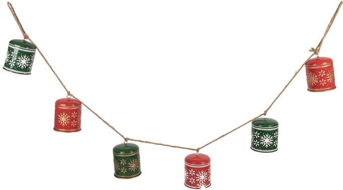 Clayre & Eef Decoratie Kerstslinger 150x12x17 cm Rood Metaal