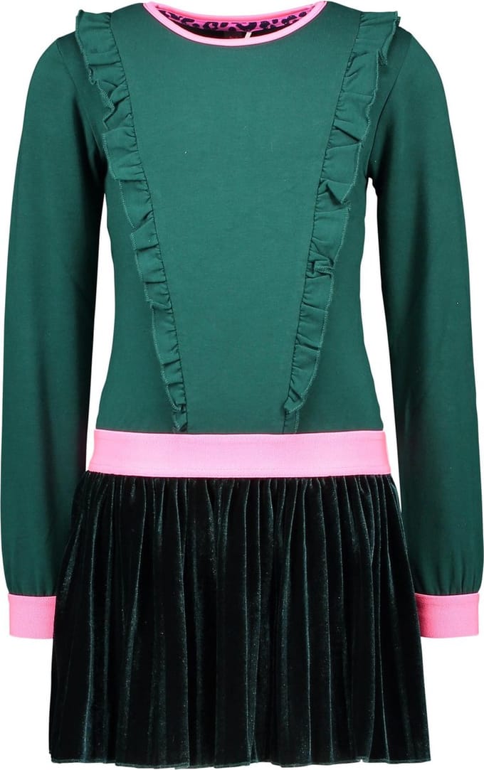 B-nosy Meisjes Jurk - Botanical green - Maat 92