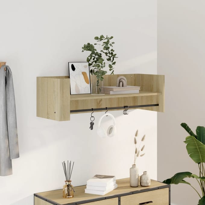 vidaXL - Wandschap - 100x35x30,5 - cm - bewerkt - hout - sonoma - eikenkleurig