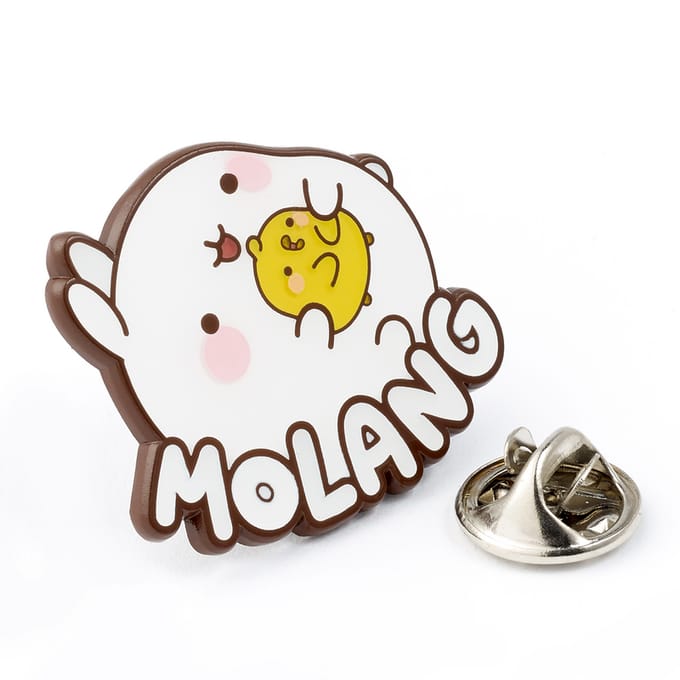 Molang Molang & Piu Piu Logo Unisex Speld - zilverkleurig - Standard