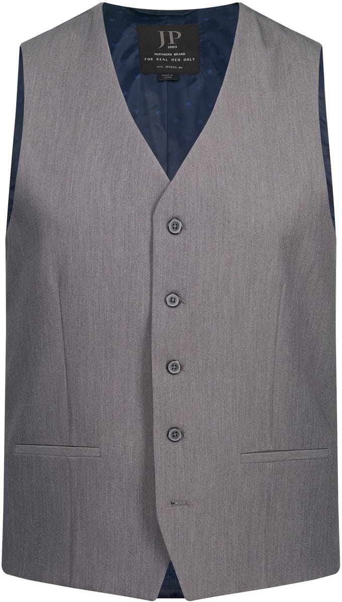 JP 1880 - Heren - Gilet business FLEXNAMIC® mix & match Keos - Staalgrijs - Maat 58
