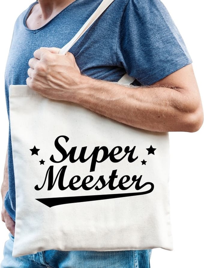 Super meester katoenen tas - Meesterdag / einde schooljaar cadeau
