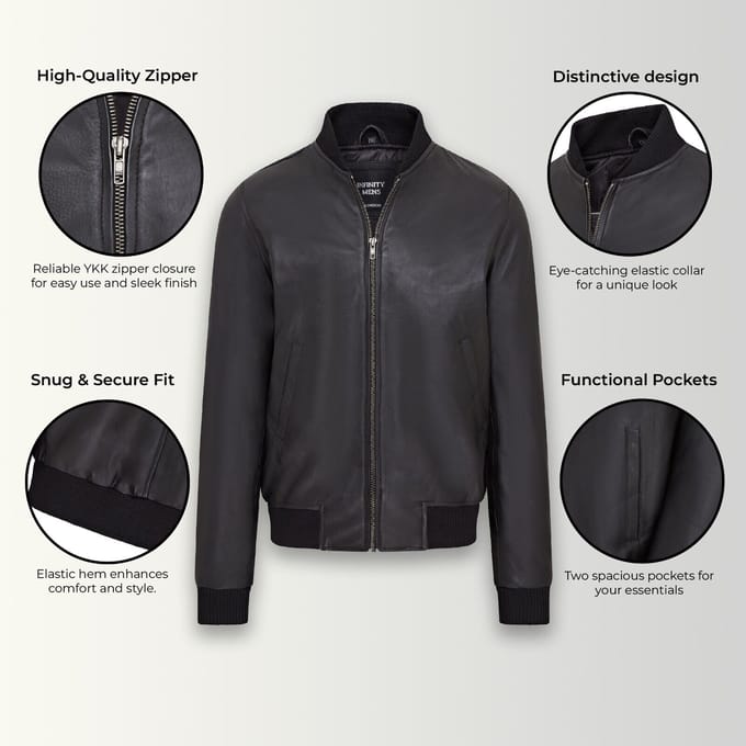 Heren zacht leer MA-1 Varsity bomberjack