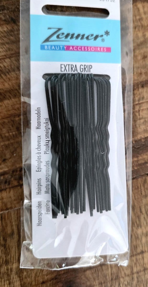 Zenner - 30 haarspeldjes extra grip u-vorm - zwart - haarspeld