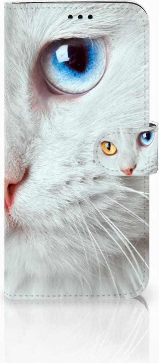 Samsung Galaxy S9 Plus Telefoonhoesje met Pasjes Witte Kat
