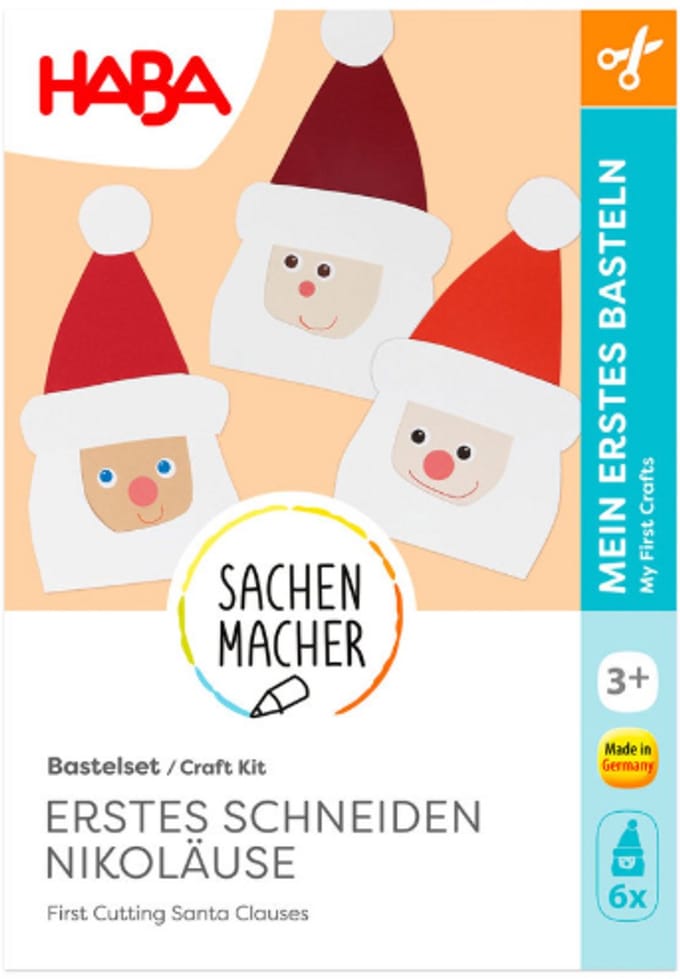 Haba knutselpakketje eerste knippen kerstmannen - 3+