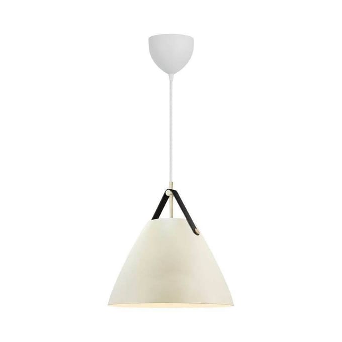 DFTP by Nordlux Hanglamp Strap, zandkleurig, Ø 36 cm, metaal/leer