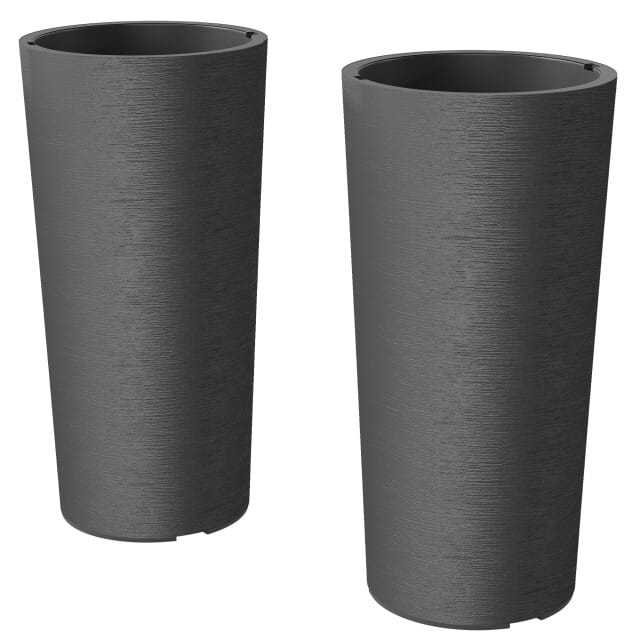 4gardenz 4goodz set van 2 bbloempotten rond 35x60 cm donker