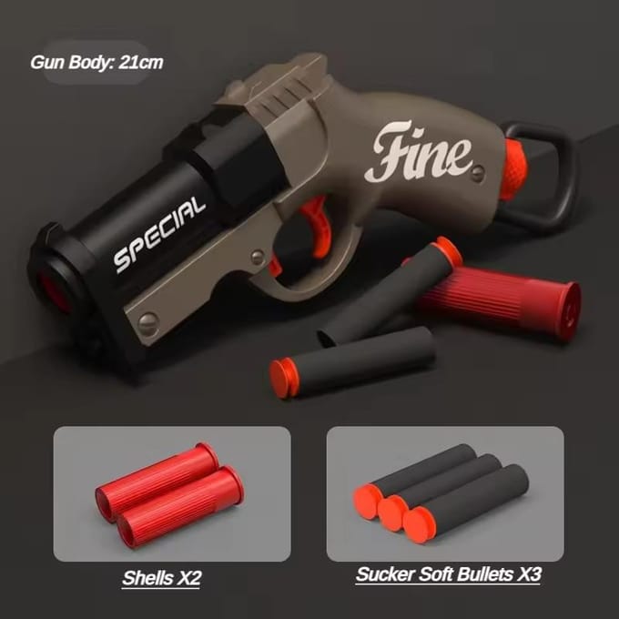 Mini S686 Schelp Werpende Zachte Kogel Afschiet Toyschietpistool Airsoft Schuimkogel Blaster CS Buitenwapen Kinderen Pistool black