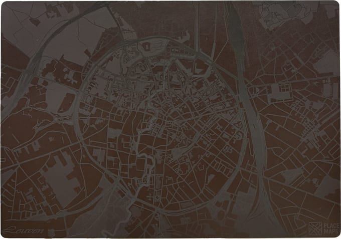 Place Maps Placemat Stadskaart Londen - Kunstleer - Cacaobruin - 1 Stuk