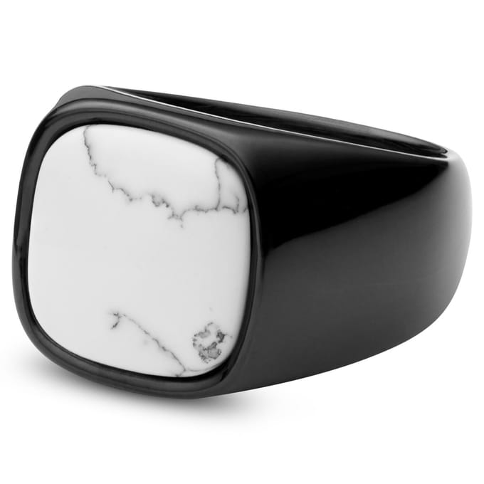 Len Witte Howliet Gunmetal Gravel Ring