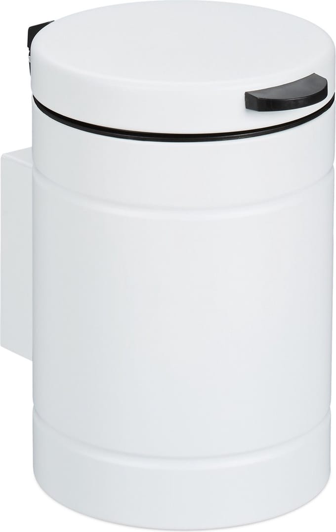 badkamer prullenbak - hangend - 3 l - softclose - met emmer - metaal - toilet - wit