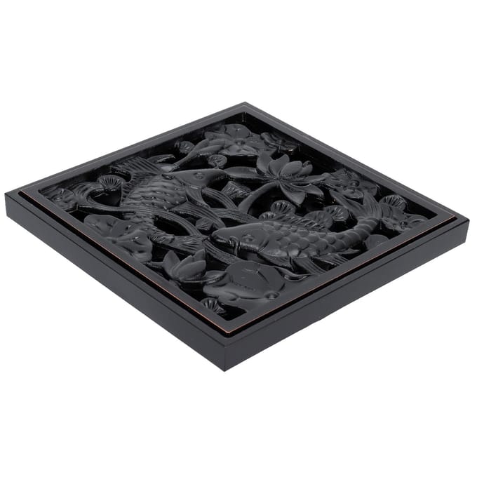 Zwarte Douchevloerafvoer 10x10cm Koperen Vloerafvoerrooster voor Hotelbadkamer Balkon gray