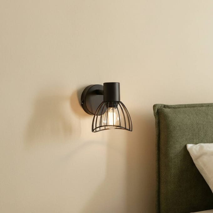 Lindby - plafondlamp - 1licht - IJzer - H: 17 cm - E14 - zwart