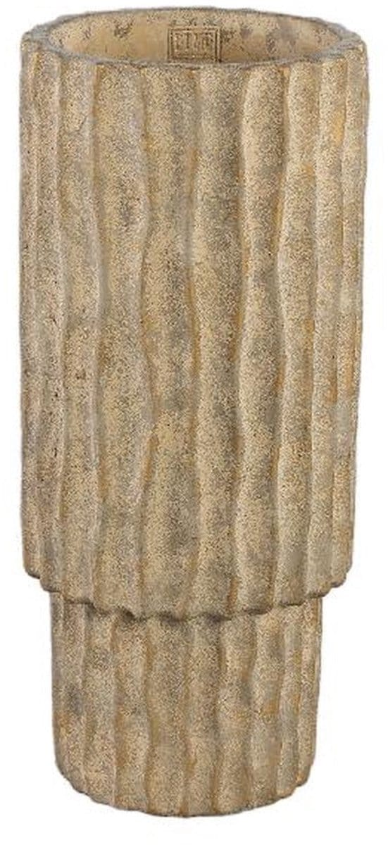 PTMD Bloempot Mitty - 20x20x45 cm - Cement - Bruin