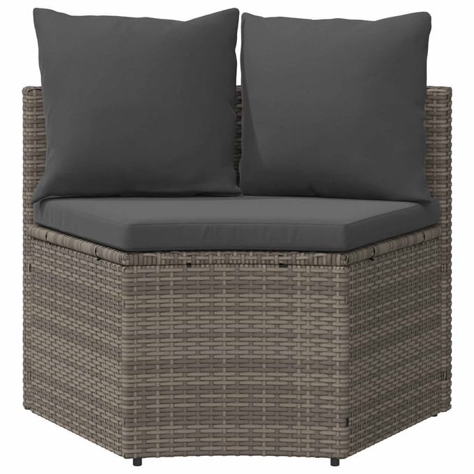 vidaXL - Bankstel - 2 - st - Grijs - Massief - Acaciahout - en - Poly - Ratten