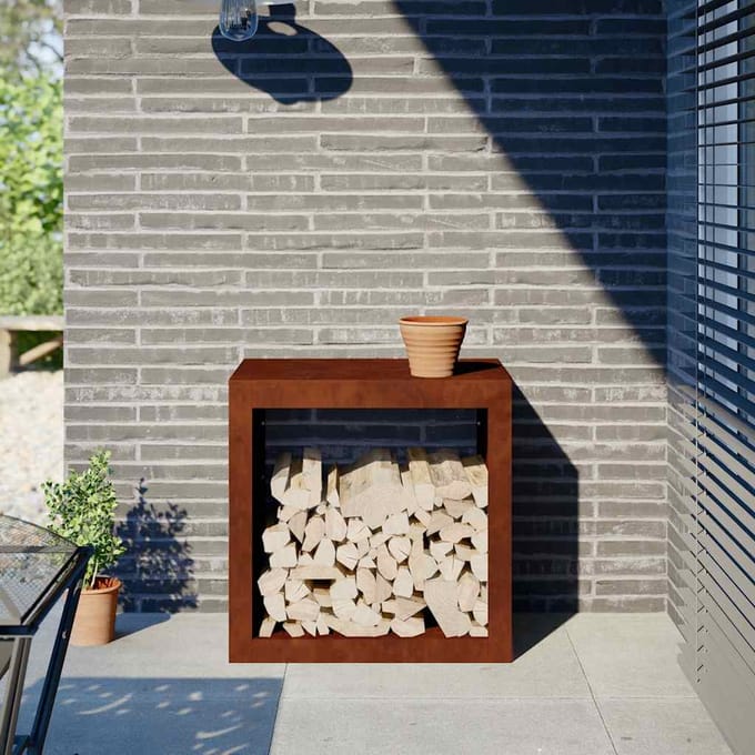 vidaXL - Brandhoutrek - 60x40x60 - cm - weervast - staal