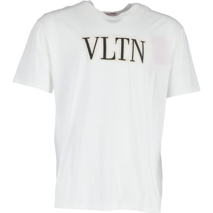 Valentino VLTN Logo T-shirt in Witte Katoen