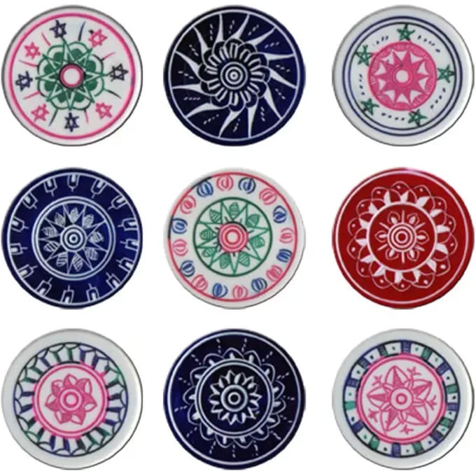 Competitief tafelspel pucks Carrom art