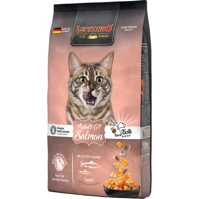 2x7,5kg Adult Zalm Graanvrij Leonardo Katten droogvoer
