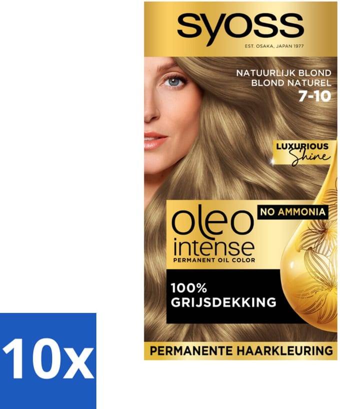 Syoss Oleo Intense - Haarverf - 7-10 - Natuurlijk Blond - 115ml x 10