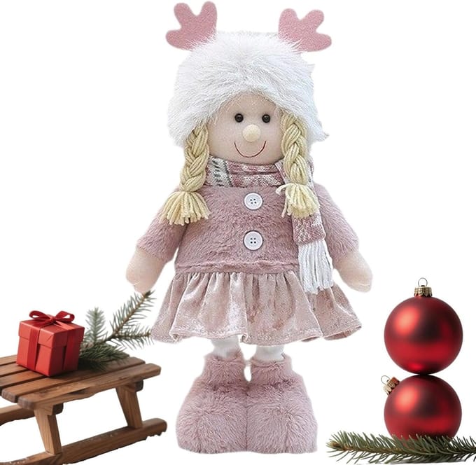 Lappenpop - Zachte pop - Decoratie en spel - Verstelbare benen - 35-48 cm - Meisje