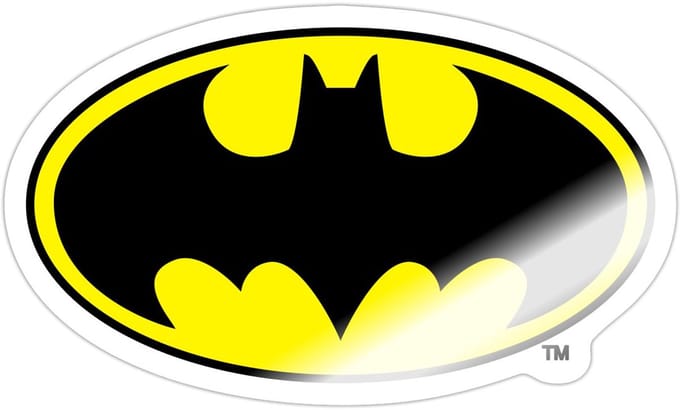 Batman Logo Original Kostuum Sticker maat S (10 x 10 cm)