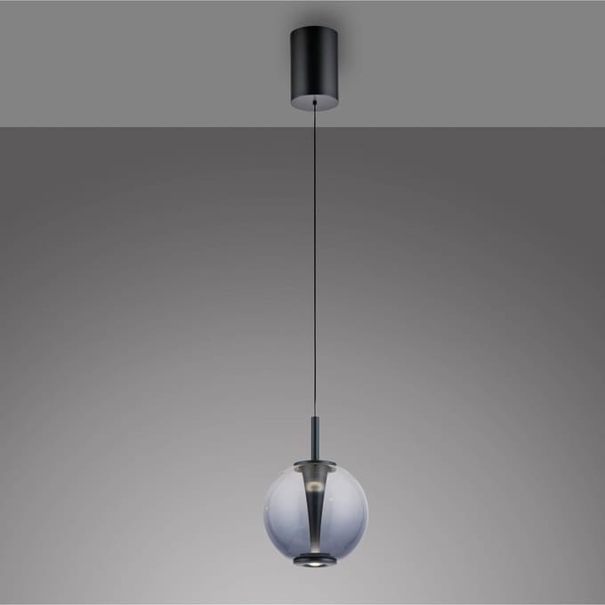 LED hanglamp PURE Infinity, grijs/rookgrijs, Ø 18 cm, CCT