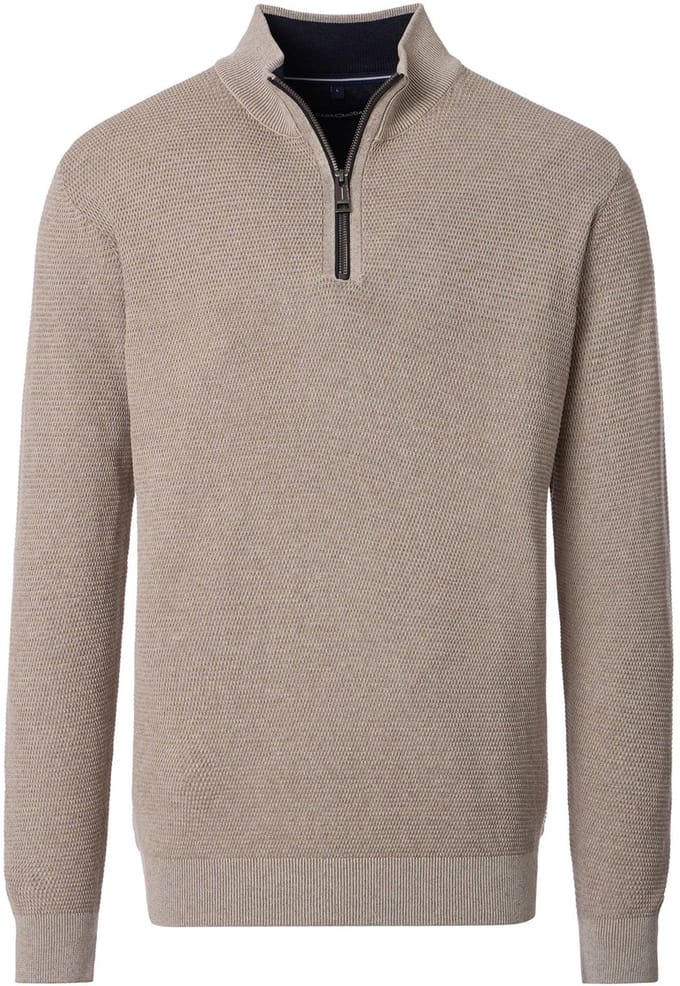 Casa Moda - Half zip trui - Heren - XL - Beige - Katoen - 454479000