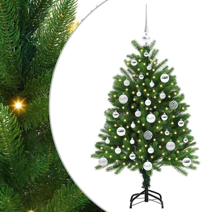 vidaXL - Kerstboom - met - 150 - LED - met - standaard - Groen - 120 - cm - PE