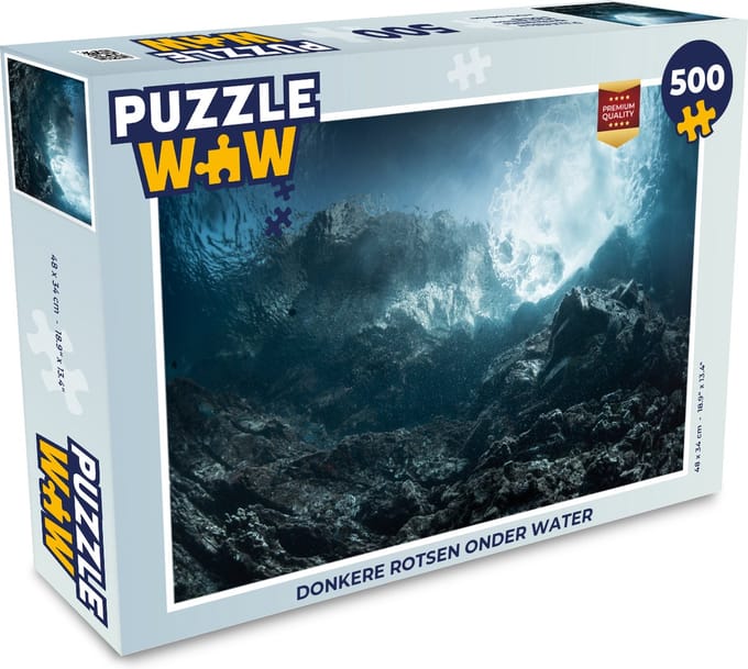 Puzzel Donkere rotsen onder water - Legpuzzel - Puzzel 500 stukjes