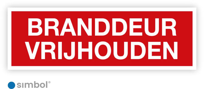 Simbol® - Stickers Branddeur Vrijhouden - Formaat 5 x 15 cm.