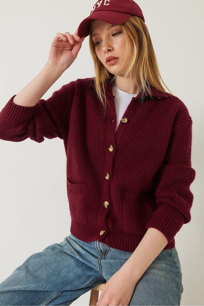 Gestructureerde Breikleding Lange Mouwen Cardigan
